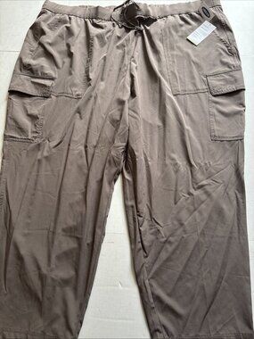 Old Navy Stretch Tech Light Brown Microfiber Capri Pants Size 4X NWT